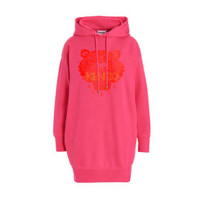 KENZO 高田贤三 女士经典大虎头棉质连帽卫衣裙 粉色 FB62 RO773 4MB 29A