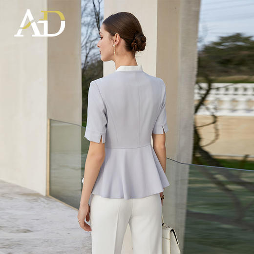 AD高端技师工作服女案场客服工装2024新款夏季职业装蓝色西装套装 商品图4