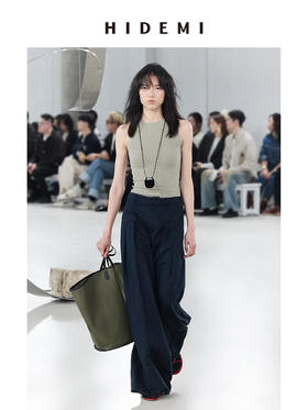 HIDEMI 【董生活同款】超显瘦小圆领收身弹力坑条针织短款背心 豆沙灰绿/炭灰蓝黑/白色