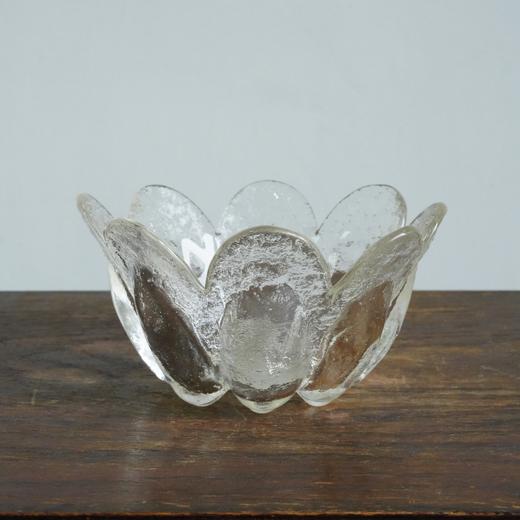 1952年芬兰Mantsa Lasjsepat中古花瓣老玻璃果盘A0210 商品图2