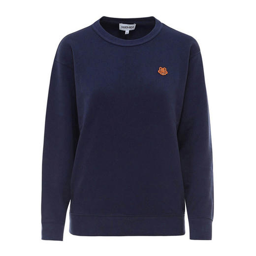KENZO 高田贤三 女士小虎头徽标贴花棉质长袖卫衣 深蓝色 FB52 SW820 4ML 76 商品图0