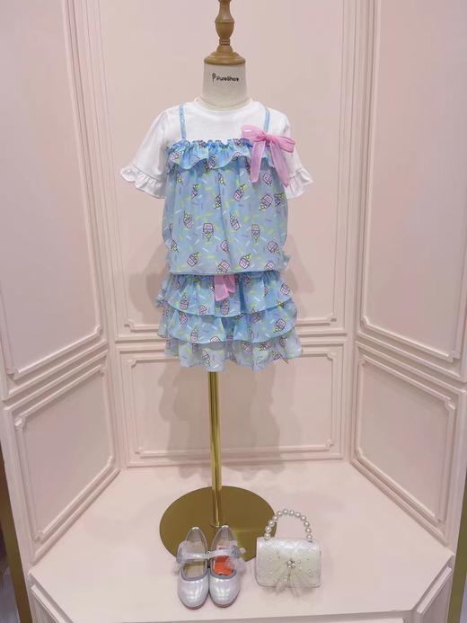 杯子蛋糕假两件短袖   杯子蛋糕层层裙 商品图0