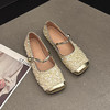 【新款小香风法式亮片包头半拖鞋】夏季新款气质玛丽珍半拖鞋，温柔包头半拖鞋，小香风气质玛丽珍单鞋女平底鞋QQ 商品缩略图8