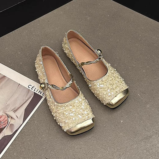 【新款小香风法式亮片包头半拖鞋】夏季新款气质玛丽珍半拖鞋，温柔包头半拖鞋，小香风气质玛丽珍单鞋女平底鞋QQ 商品图8