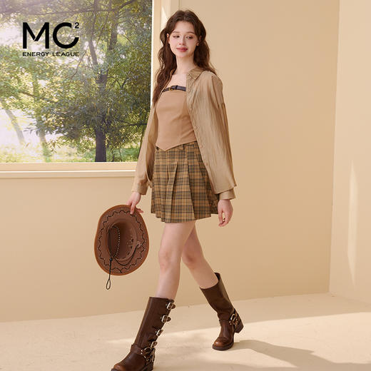 mc2防晒外披配吊带加格子百褶裙三件套女2024夏季新款甜辣风穿搭 商品图1