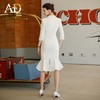 AD白色连衣裙女2024新款职业装气质女神范西装裙高端包臀鱼尾裙子 商品缩略图4