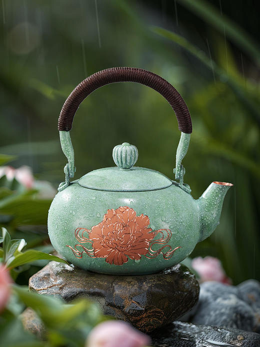 朱炳仁铜 富贵长春茶礼套装功夫茶具新款轻奢高档茶壶送客户礼品 商品图3