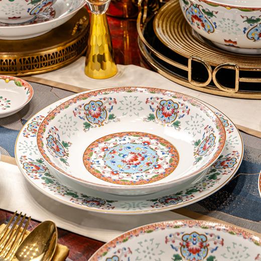 富玉 |  景德镇高温玲珑瓷珐琅彩金品宝莲餐具组合轻奢高级感乔迁新居礼物 商品图4