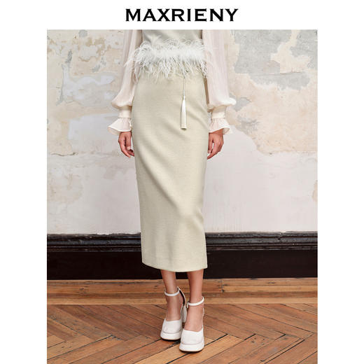 【商场同款】MAXRIENY新中式包臀半裙23秋冬新款国风古典气质裙子(货号:MC88SK512) 商品图1