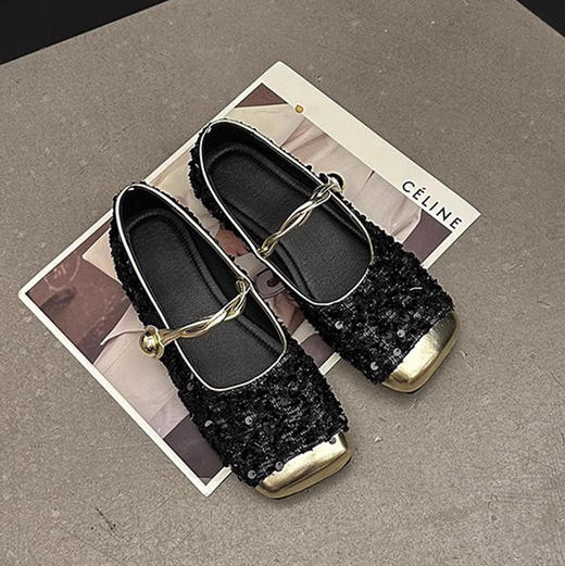 【新款小香风法式亮片包头半拖鞋】夏季新款气质玛丽珍半拖鞋，温柔包头半拖鞋，小香风气质玛丽珍单鞋女平底鞋QQ 商品图9