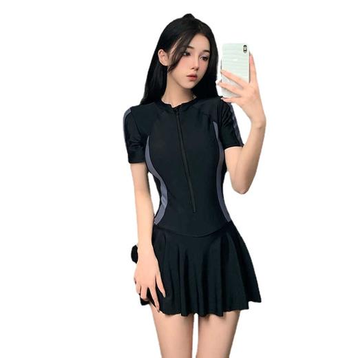 【简单好看，不失高级感！】泳衣女连体运动温泉泳装，简约保守修身显瘦，连衣裙式度假游泳衣-lm！-ry 商品图4