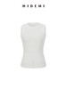 HIDEMI 【董生活同款】超显瘦小圆领收身弹力坑条针织短款背心 豆沙灰绿/炭灰蓝黑/白色 商品缩略图1