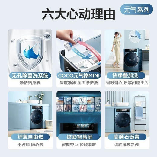 美的（Midea）【全新官方】MG/MD100RS5元气洗烘一体滚筒洗衣机10公斤【品质家电】 MD100RS5 带烘干 商品图2
