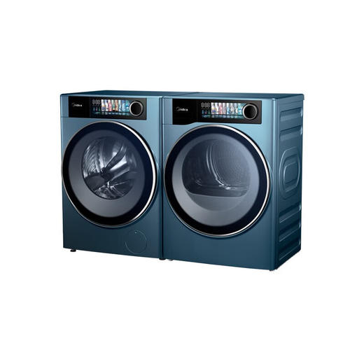 美的10KG洗烘套装滚筒洗衣机全自动热泵烘干元气轻氧除菌超薄全嵌 元气无孔除菌MG100RS5+MH100-HS5  MG100RS7+MH100-HS7 商品图3