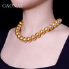 GAONAS 坠链均925银仿珍珠 南海明珠 经典16mm金色珠项链10250XGO 商品缩略图4
