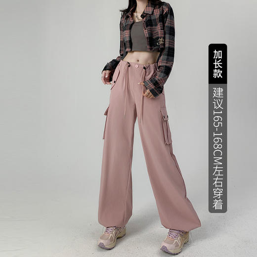 【时尚百搭！美式多口袋工装裤】女裤子秋季新款辣妹直筒休闲卫裤显瘦阔腿运动裤，宽松版型上身立体有型，轻松营造出慵懒随性的休闲感。-ry 商品图14