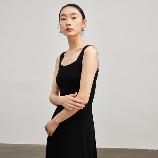 【轻奢款】羊毛小黑裙法式气质吊带连衣裙女 商品图2
