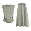 【基础款】两件套 无袖背心套装夏季遮肉小飞袖收腰T恤上衣+半身裙两件套 商品缩略图4