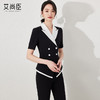 艾尚臣黑色职业西装套装高级感教师前台OL修身正装西服技师两件套 商品缩略图0
