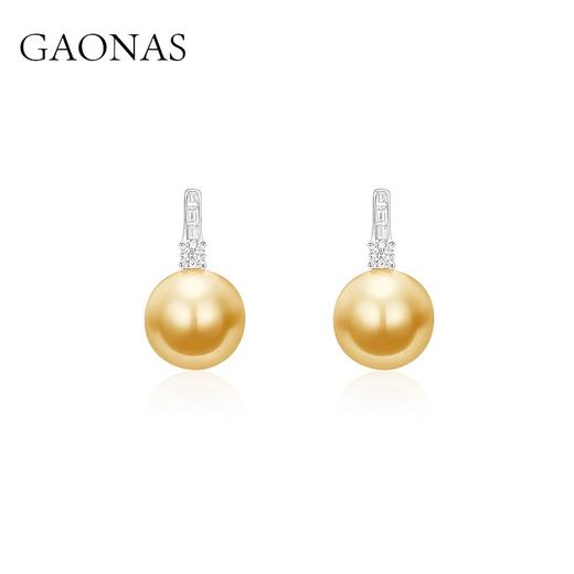 GAONAS 925银仿珍珠耳饰 高纳仕 富婆气场16mm金珠耳环 10249EGO 商品图0