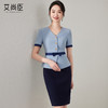 2024新款蓝色连衣裙女时尚假两件西装裙职业装职场通勤工作服裙子 商品缩略图0