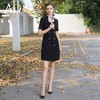 AD御姐范西装连衣裙2024夏季新款短袖职业装黑色双排扣显瘦西服裙 商品缩略图2