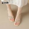 ZHR则则法式一字带粗跟凉鞋2024新款时尚百搭仙女气质女鞋ins简约 商品缩略图8