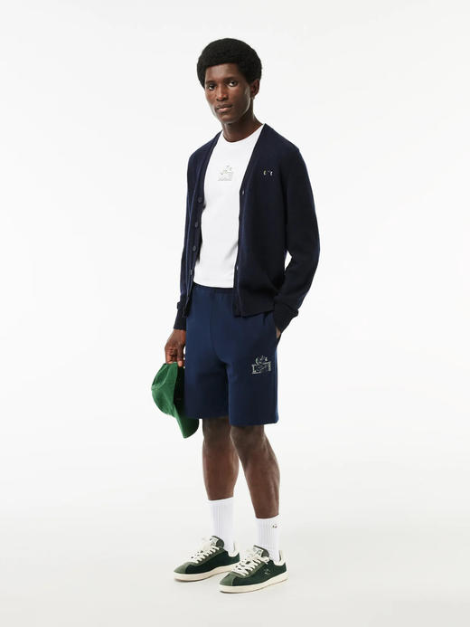 小鱼 时尚休闲印花图案+后兜刺绣小鱼标 纯棉运动短裤/中裤/五分裤 男女同款 Z-11596 商品图0