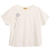 玳莎绣花印花设计感圆领白T恤女2024夏季新款时尚连肩袖短袖上衣  EB32103 商品缩略图4