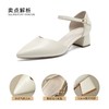 ZHR则则尖头气质凉鞋2024新款百搭时尚包头凉鞋粗跟一字法式女鞋 商品缩略图2