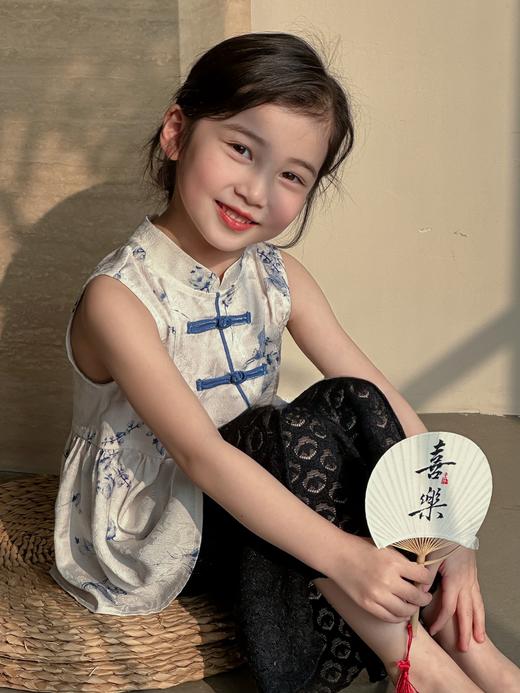 兰花草中式无袖衫  蕾丝阔脚裤 商品图4