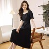 赫本风气质显瘦连衣裙女2024夏季高级感法式方领中长款短袖小黑裙 商品缩略图1