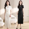 国风改良新中式连衣裙女款2024夏季新款中长款重工提花短袖旗袍裙 商品缩略图1