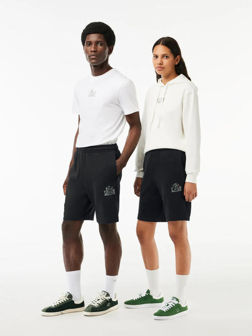 小鱼 时尚休闲印花图案+后兜刺绣小鱼标 纯棉运动短裤/中裤/五分裤 男女同款 Z-11596 商品图5