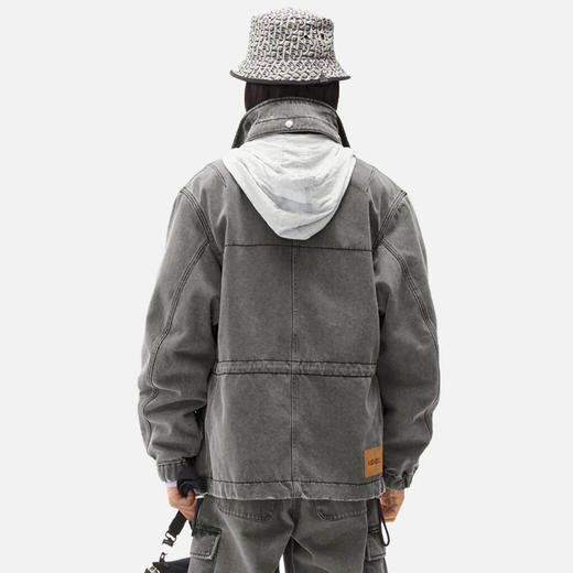 KENZO 高田贤三 男士牛仔夹克外套 灰色 FC55 DO300 2FD 96 商品图2
