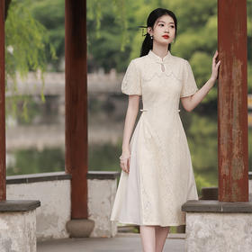 国风改良旗袍连衣裙，立领喇叭袖小众温柔风年轻款YT2665