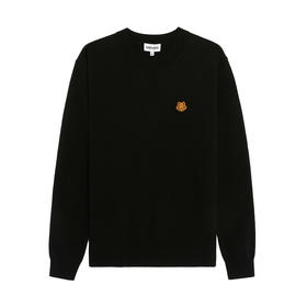KENZO 高田贤三 男士小虎头徽标刺绣羊毛长袖针织衫 黑色 FB65 PU642 3TA 99