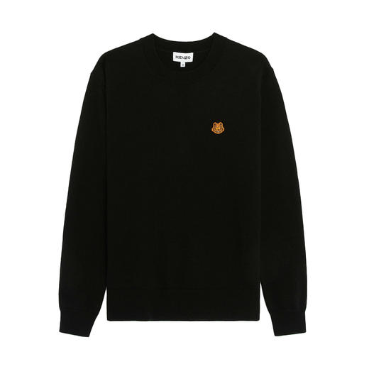 KENZO 高田贤三 男士小虎头徽标刺绣羊毛长袖针织衫 黑色 FB65 PU642 3TA 99 商品图0