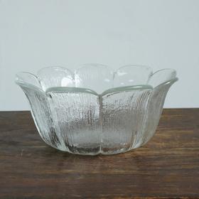 1952年芬兰Mantsa Lasjsepat中古花瓣老玻璃果盘A0210