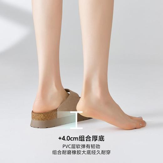 ZHR则则一字拖鞋女2024夏季新款厚底增高沙滩鞋外穿博肯拖鞋 商品图2