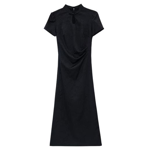 国风改良新中式连衣裙女款2024夏季新款中长款重工提花短袖旗袍裙 商品图4