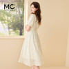 mc2方领蝴蝶印花连衣裙女装2024夏季新款收腰显瘦法式温柔风白色 商品缩略图2