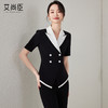 艾尚臣黑色职业西装套装高级感教师前台OL修身正装西服技师两件套 商品缩略图1