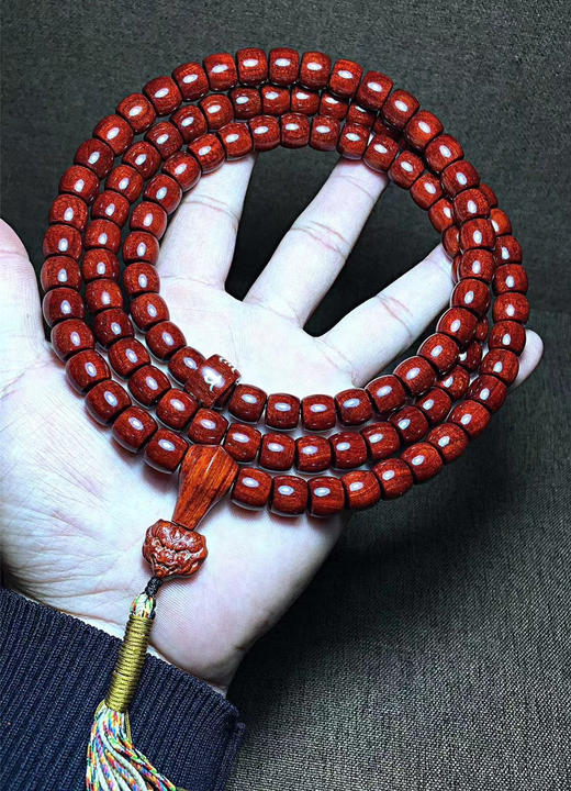 龙鳞°小叶紫檀直切珠手串 商品图0