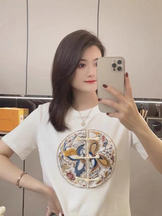 【限时价】喜出100%棉- 国风蝴蝶黄蓝印花 情侣T恤 商品图1