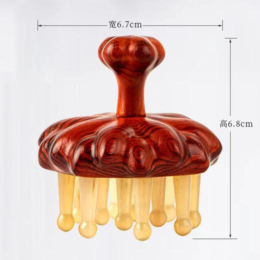 【常州非遗梳】紫檀木材质+绵羊角 经络按摩木 梳养发头疗 商品图8
