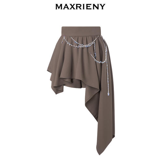 【商场同款】MAXRIENY不规则水滴链设计感半裙高腰A字裙春款(货号:MC88PA025) 商品图4