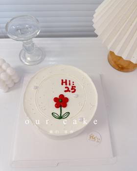 多款式~ins风送你一朵小红花手绘蛋糕-低糖处理无添加