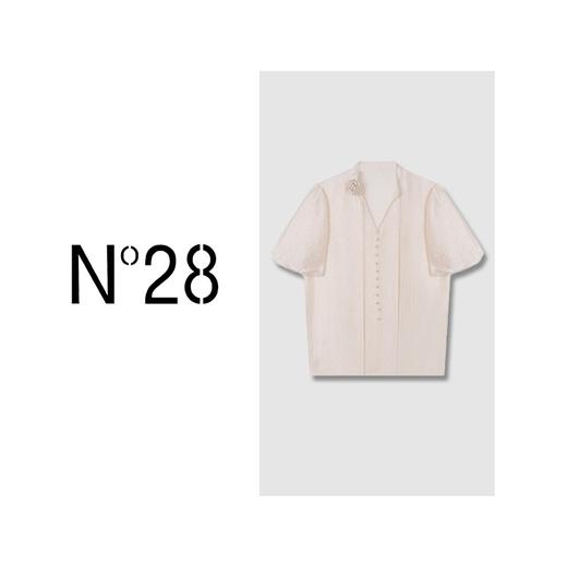 【破价】N°28“玫瑰花衬衫” 优雅高级正肩上衣纯棉衬衫8A21S509 商品图1