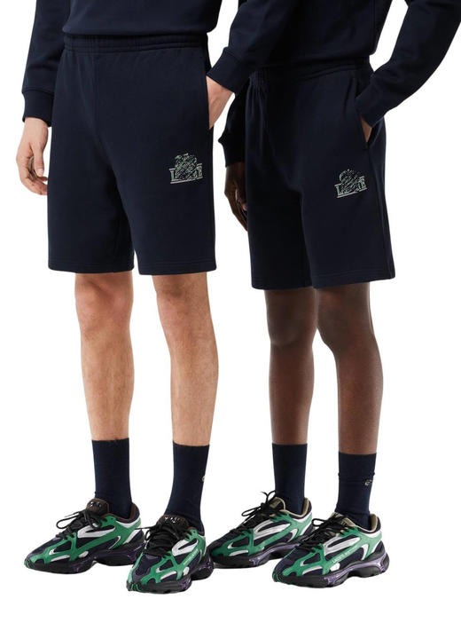 小鱼 时尚休闲印花图案+后兜刺绣小鱼标 纯棉运动短裤/中裤/五分裤 男女同款 Z-11596 商品图2